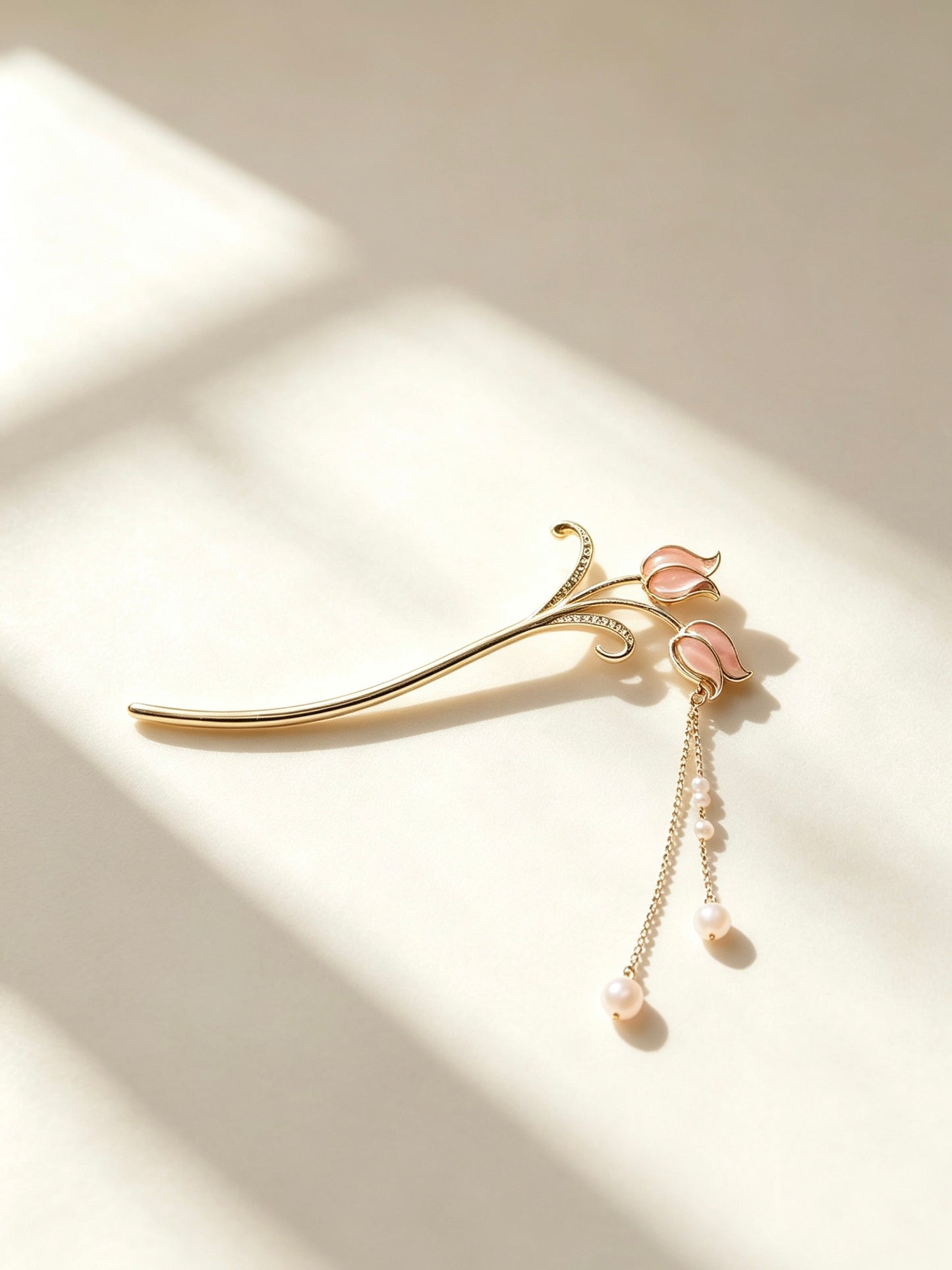 Joseph Arthur Floral Hair Stick Handmade Hair Pin with Pearl Pendant