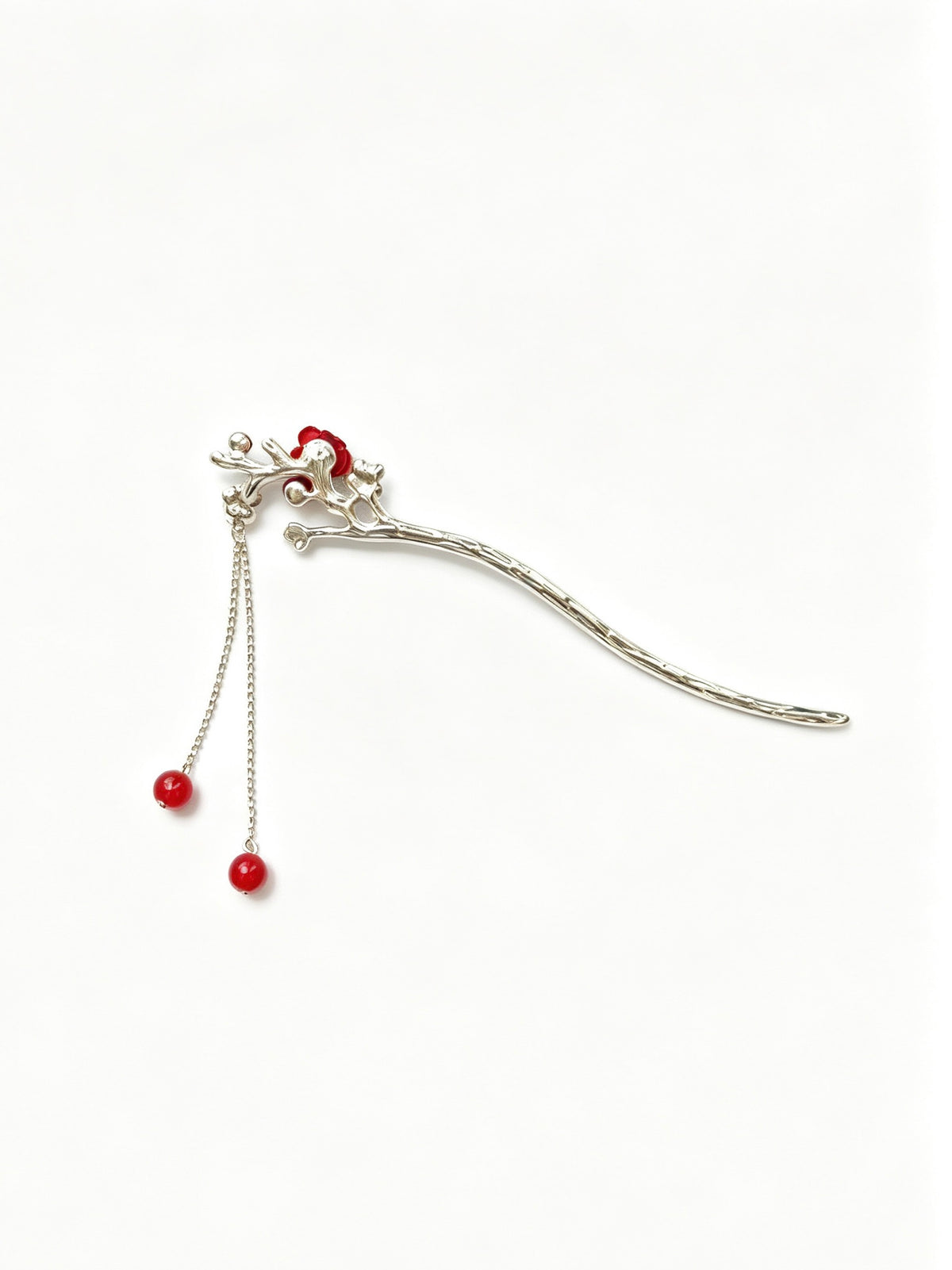 Arthurelle Floral Branch Hair Stick with Beaded Chain