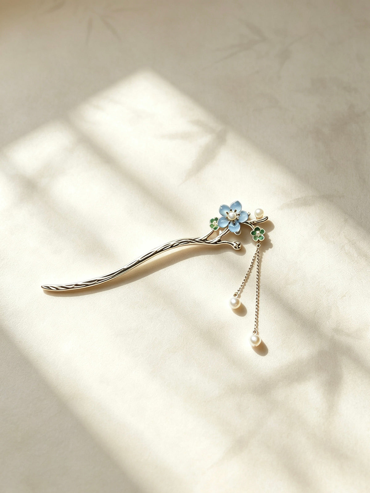 Arthurelle Floral Branch Hair Stick with Pearl Drop