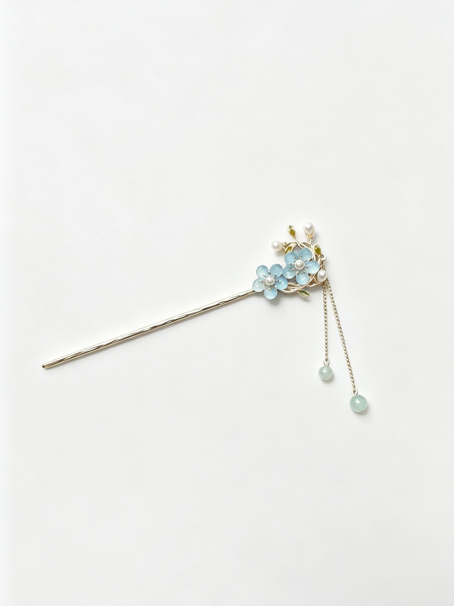 Joseph Arthur Blossom Branch Hair Stick with Hanging Charm
