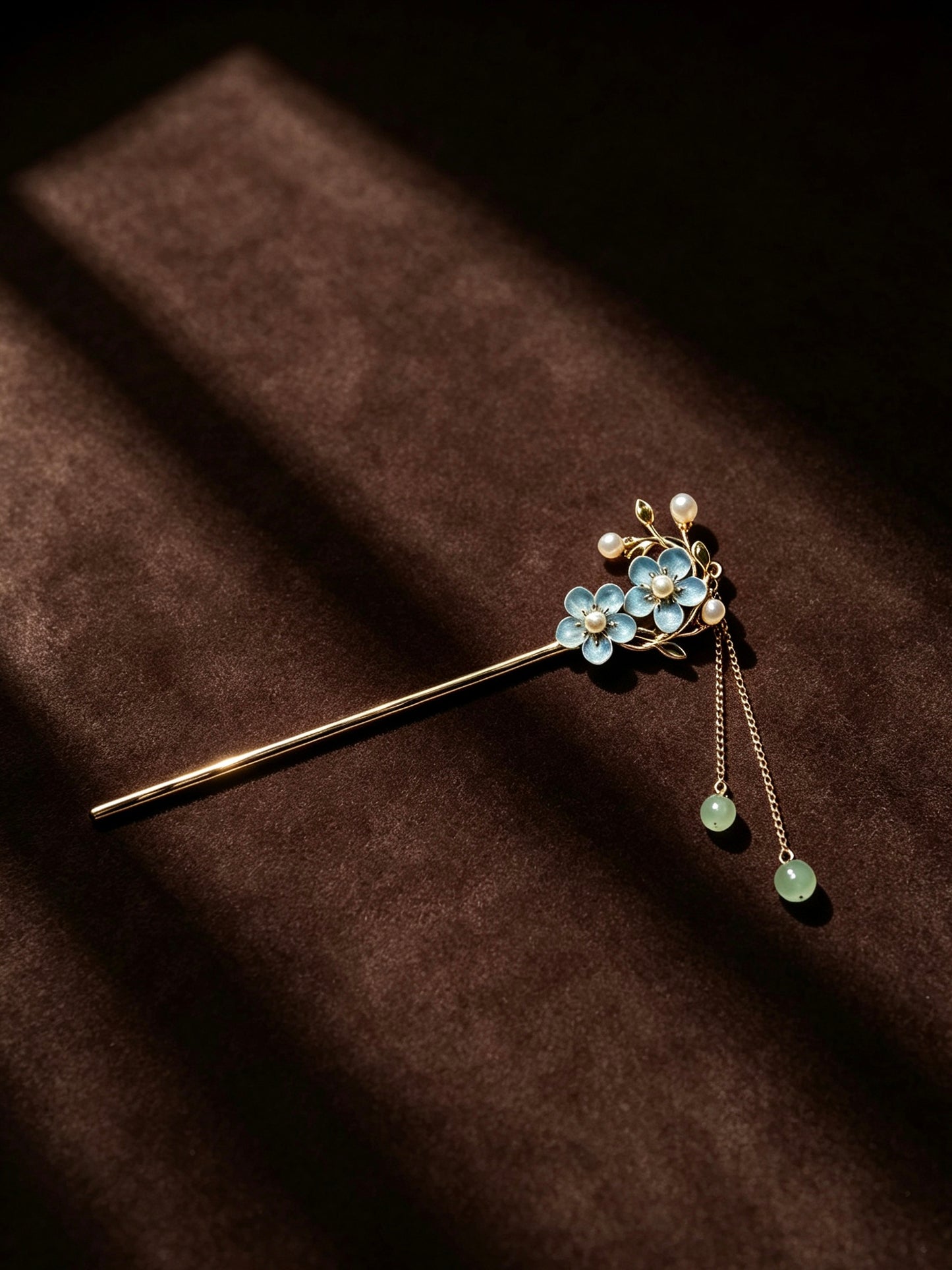 Joseph Arthur Blossom Branch Hair Stick with Hanging Charm