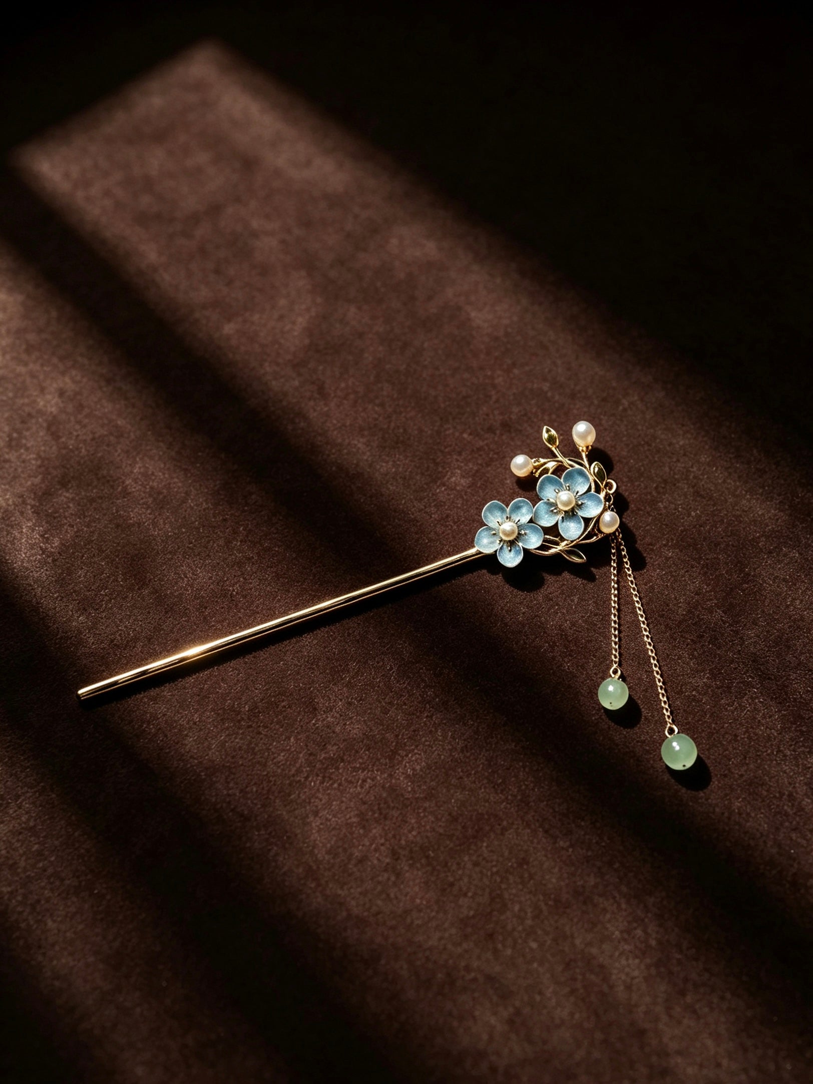 Joseph Arthur Blossom Branch Hair Stick with Hanging Charm