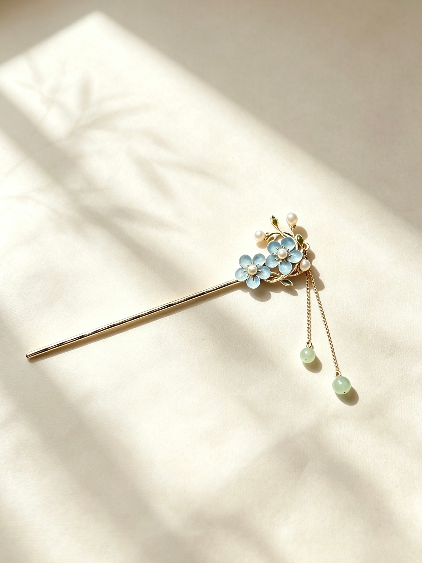 Joseph Arthur Blossom Branch Hair Stick with Hanging Charm