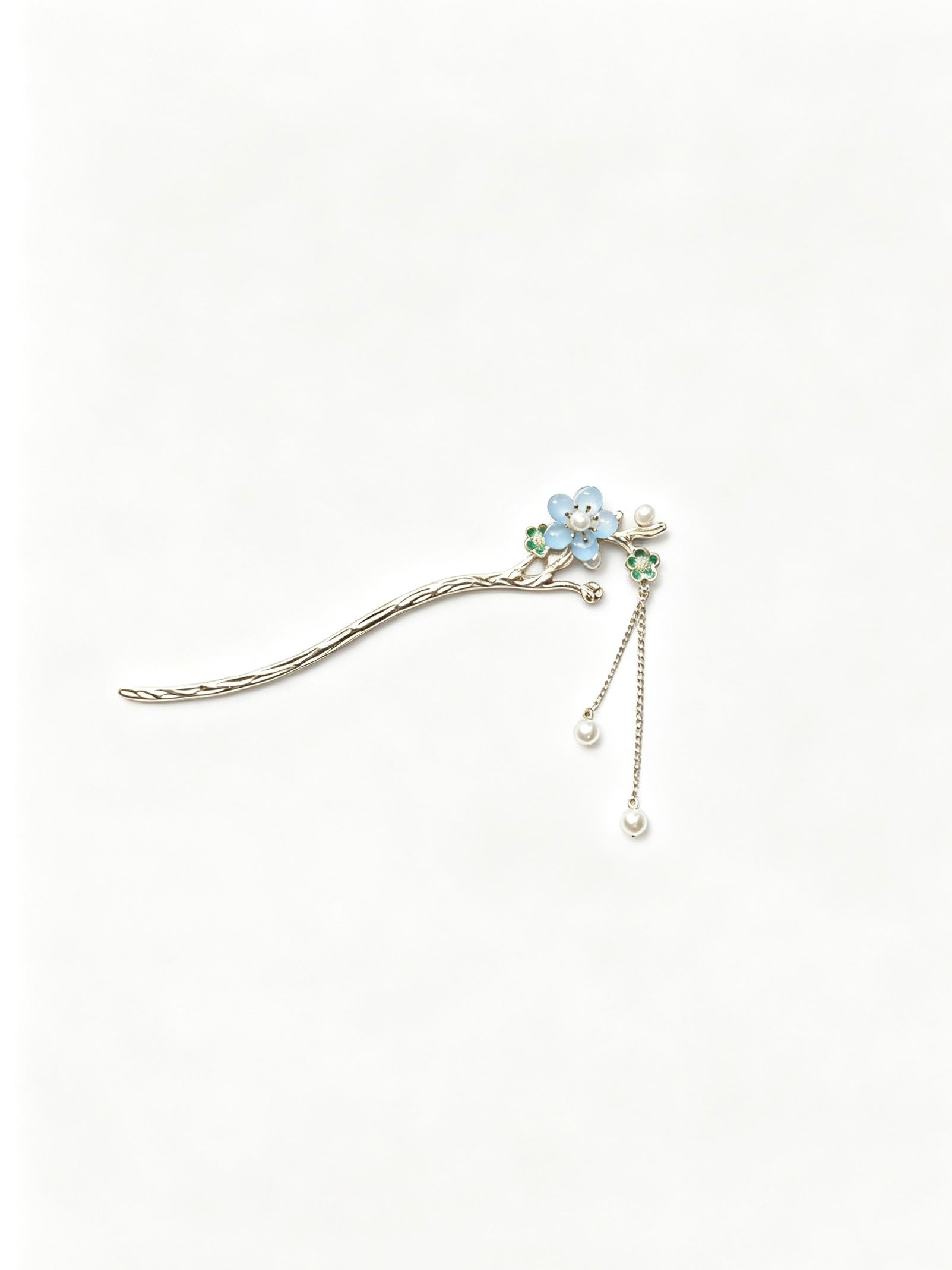 Joseph Arthur Floral Branch Hair Stick with Pearl Drop