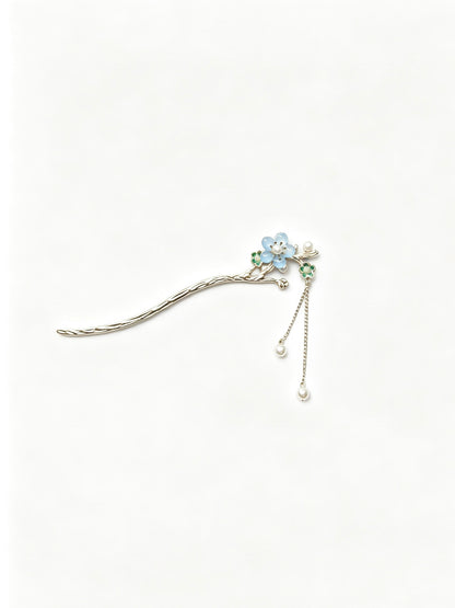 Joseph Arthur Floral Branch Hair Stick with Pearl Drop