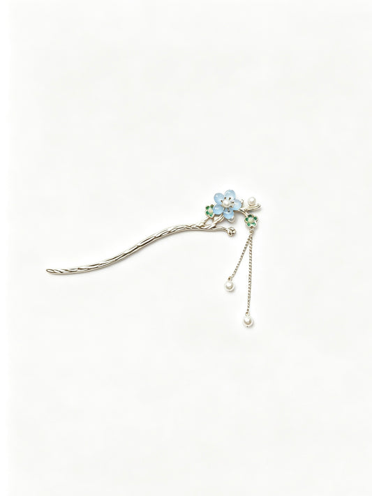 Joseph Arthur Floral Branch Hair Stick with Pearl Drop