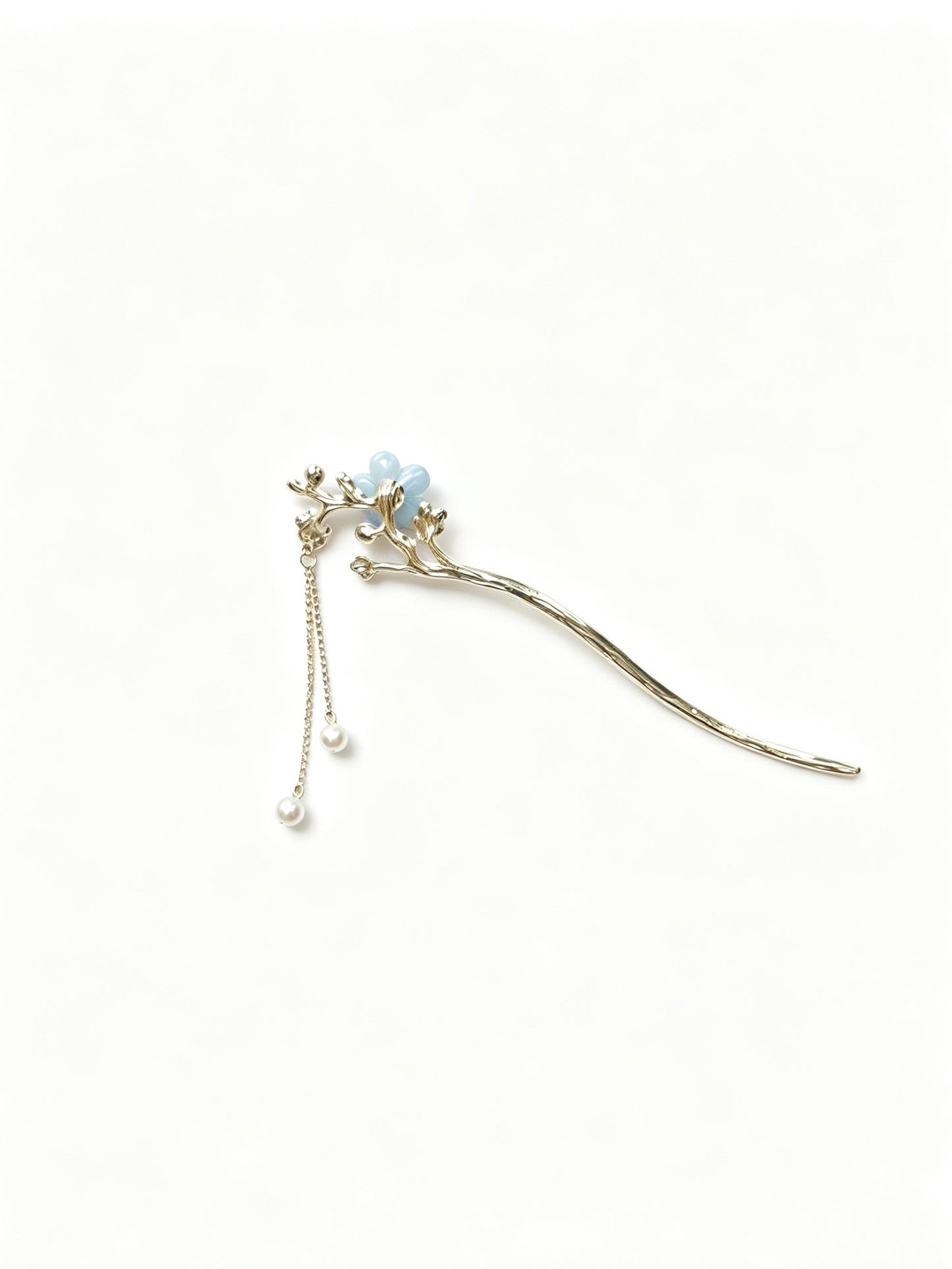 Joseph Arthur Floral Branch Hair Stick with Pearl Drop