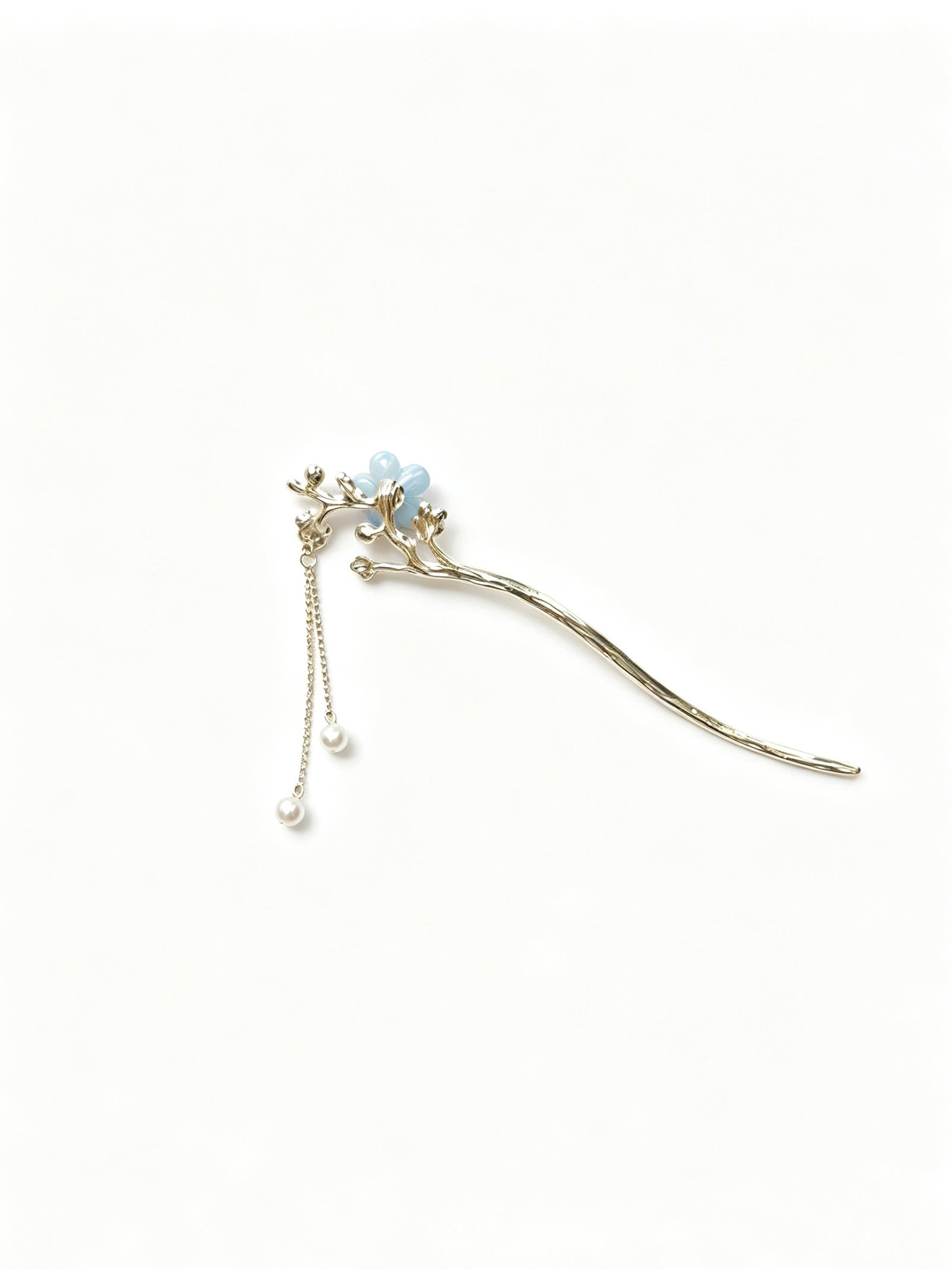 Joseph Arthur Floral Branch Hair Stick with Pearl Drop