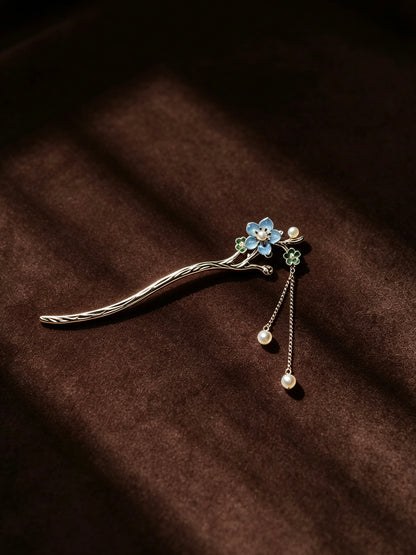 Joseph Arthur Floral Branch Hair Stick with Pearl Drop