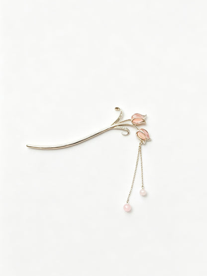 Joseph Arthur Floral Hair Stick Handmade Hair Pin with Pearl Pendant