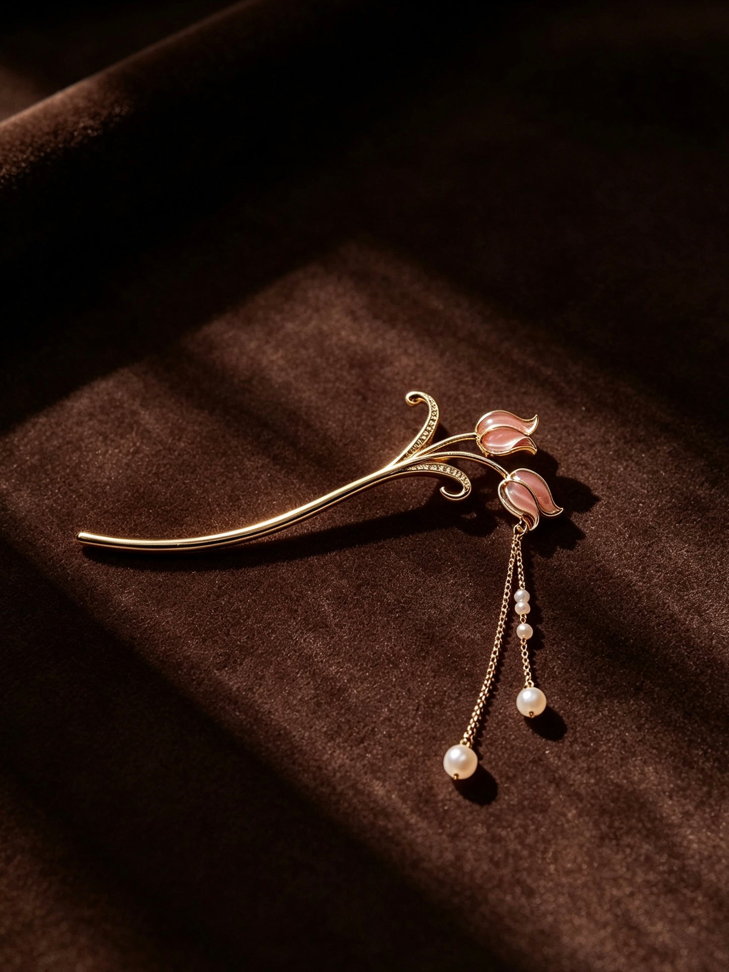 Joseph Arthur Floral Hair Stick Handmade Hair Pin with Pearl Pendant