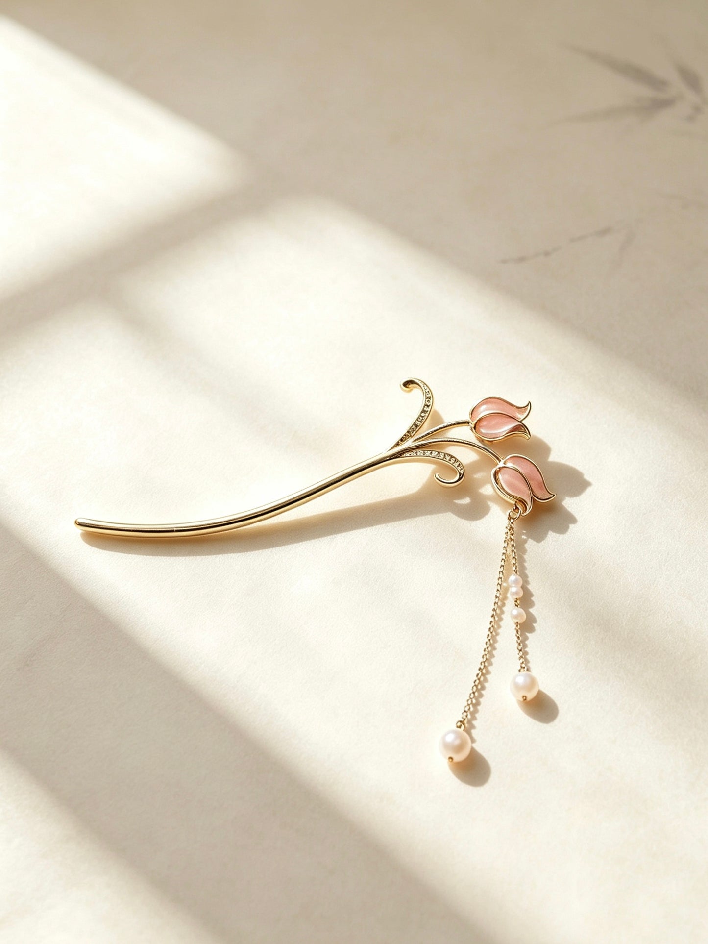 Joseph Arthur Floral Hair Stick Handmade Hair Pin with Pearl Pendant